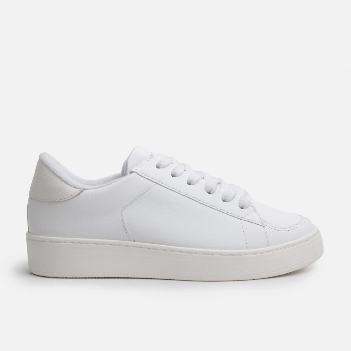 Tenis parel de cuero para mujer - Blanco