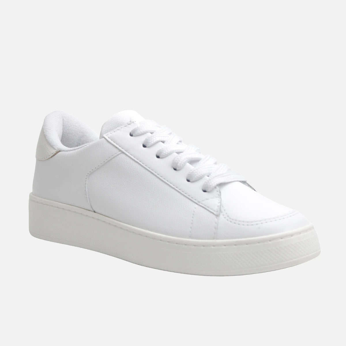 Tenis parel de cuero para mujer - Blanco
