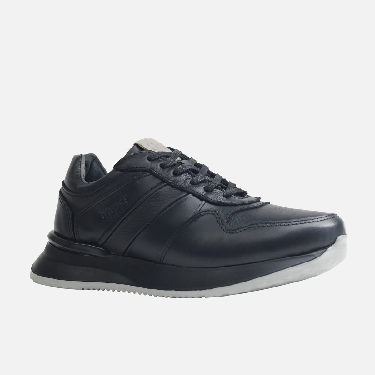 Tenis pietro de cuero para hombre - Negro