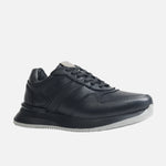 Tenis pietro de cuero para hombre - Negro