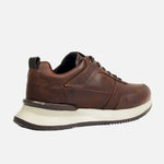 Tenis renzo de cuero para hombre - Café