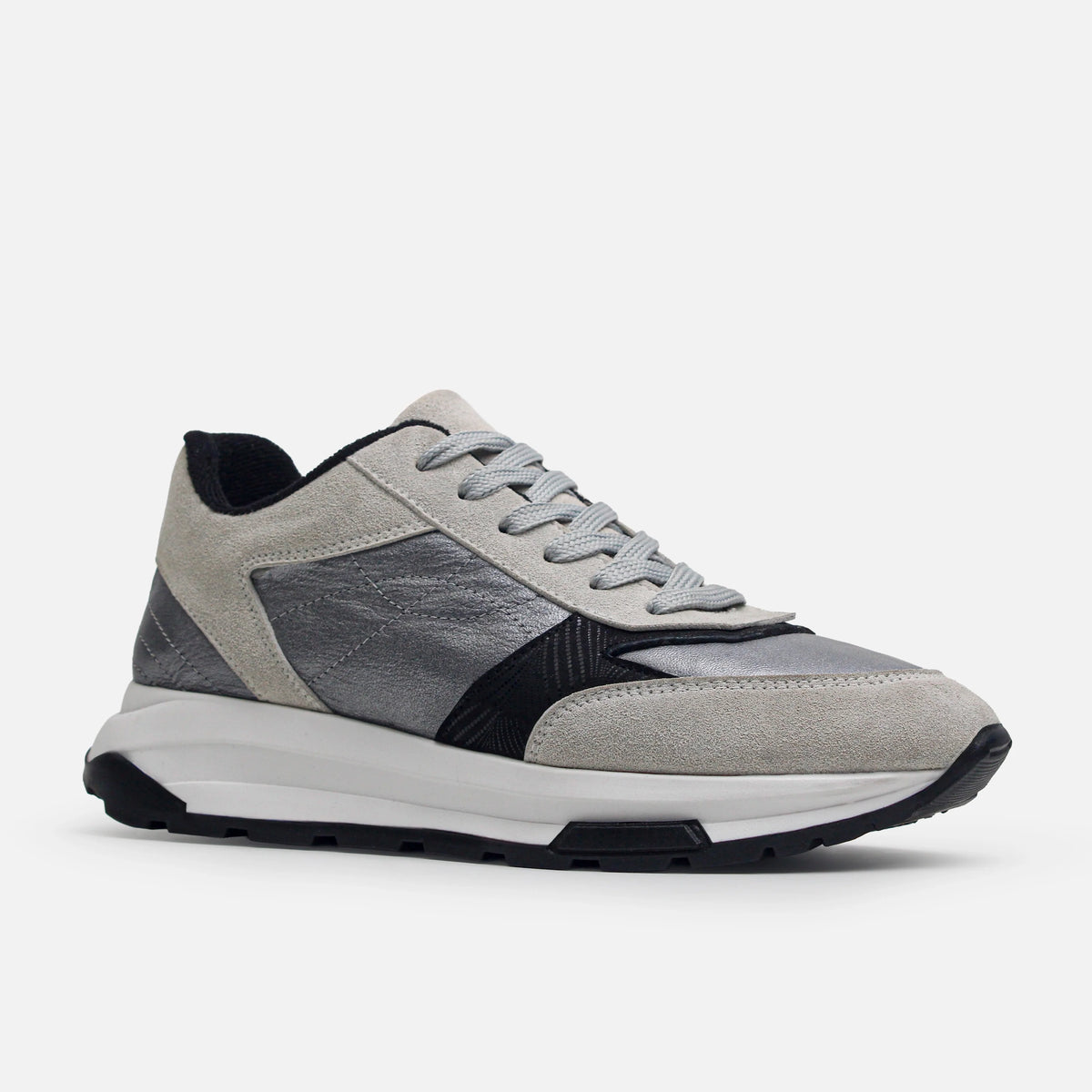 Tenis helia de cuero para mujer - Gris
