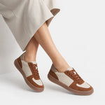 Tenis ambera de cuero para mujer - Miel