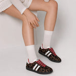 Tenis perlais de cuero para mujer - Cafe
