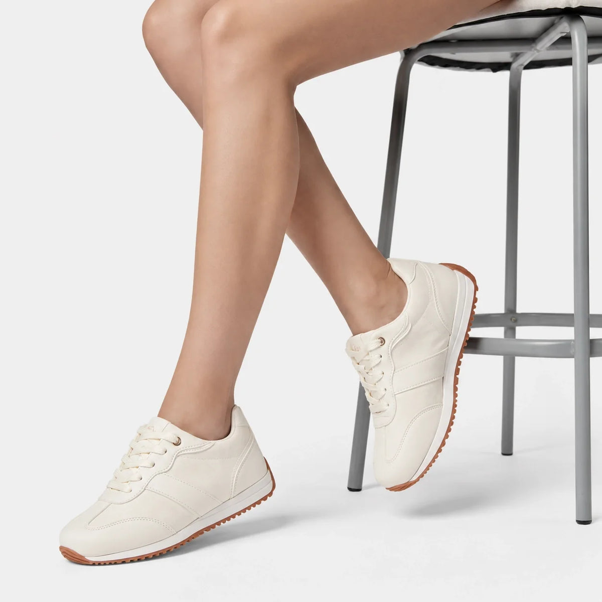 Tenis salmona de sintético para mujer - Hueso
