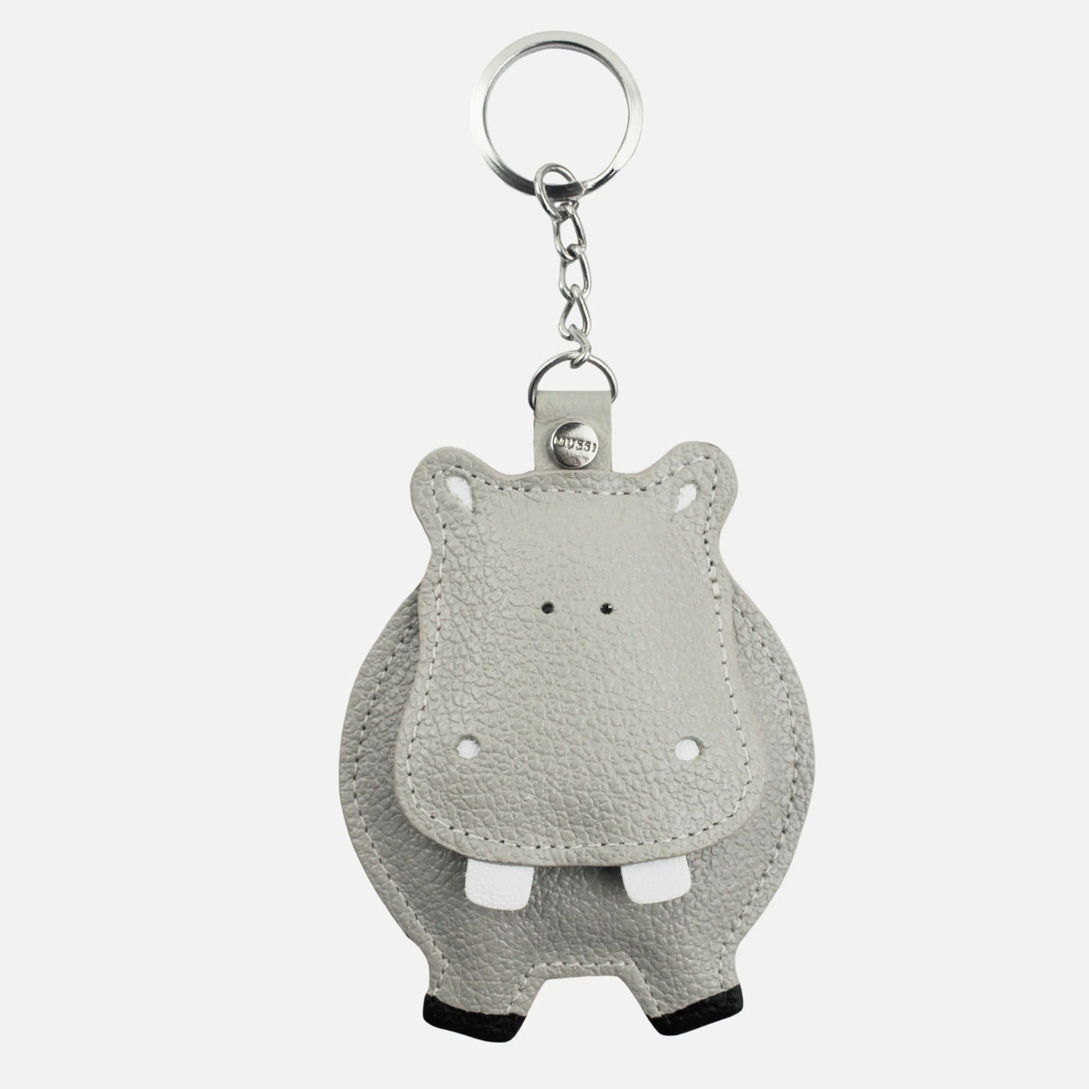 Llavero denver de cuero para mujer - Gris