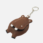 Llavero hippo de cuero para mujer - Miel