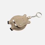 Llavero hippo de cuero para mujer - Taupe