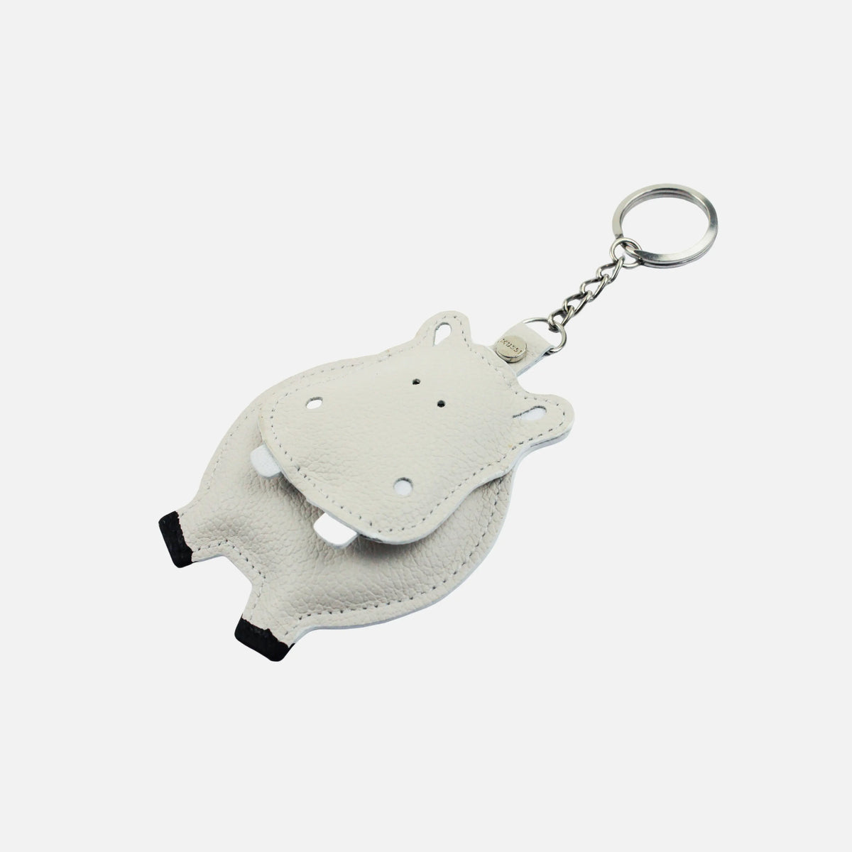 Llavero denver de cuero para mujer - Hueso