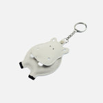 Llavero hippo de cuero para mujer - Hueso
