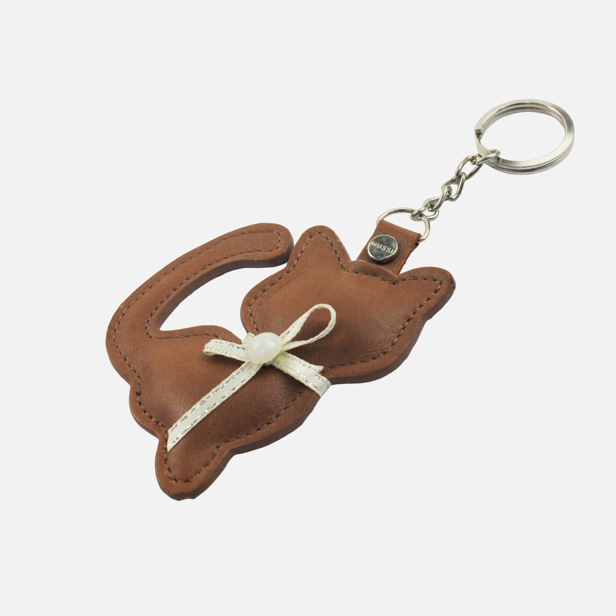 Llavero ivy de cuero para mujer - Miel