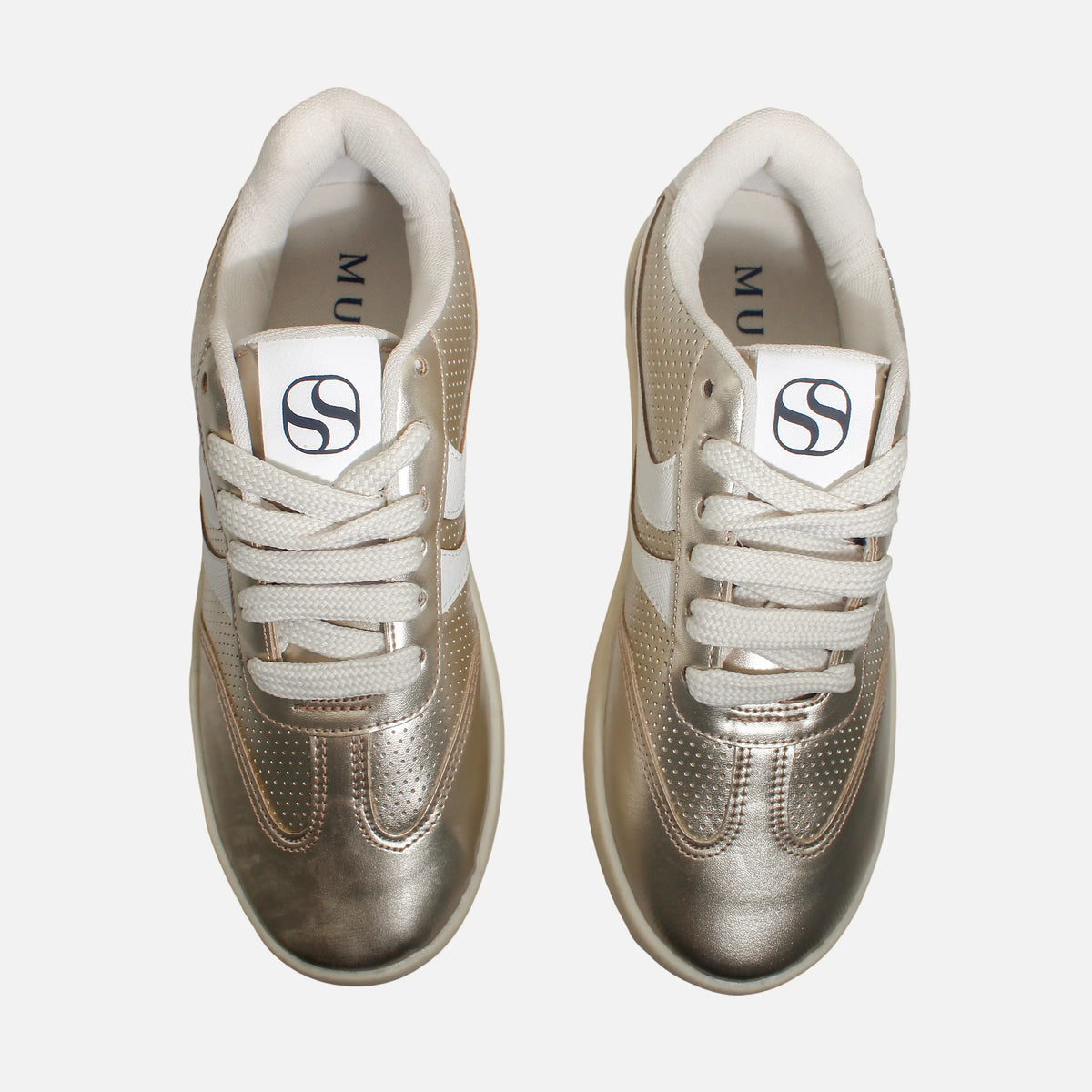 Tenis con plataforma arlet de sintético para mujer - Oro