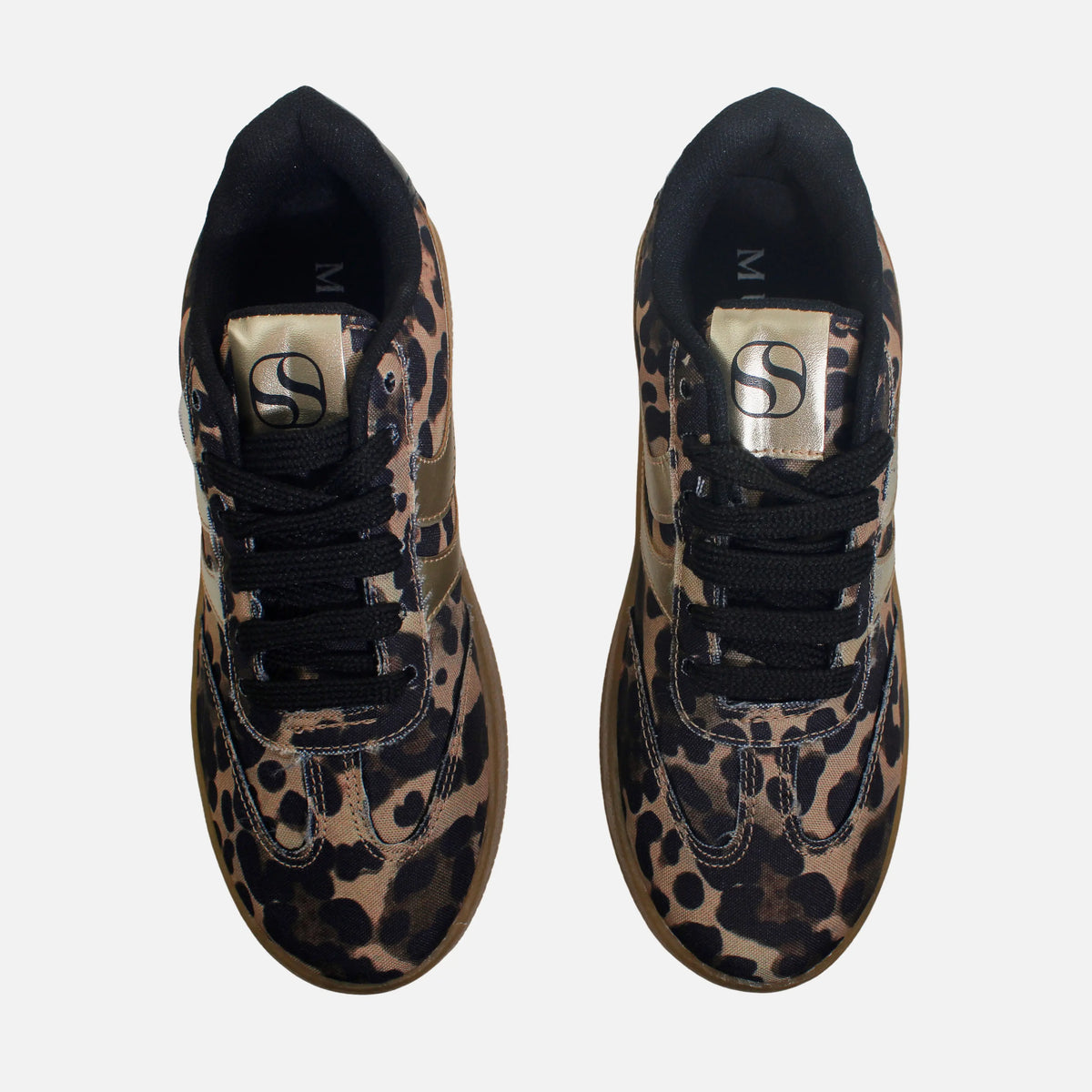 Tenis con plataforma arlet de cuero para mujer - Cafe