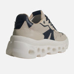 Tenis con plataforma huyana de cuero para mujer - Gris