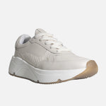 Tenis con plataforma isara de cuero para mujer - Hueso