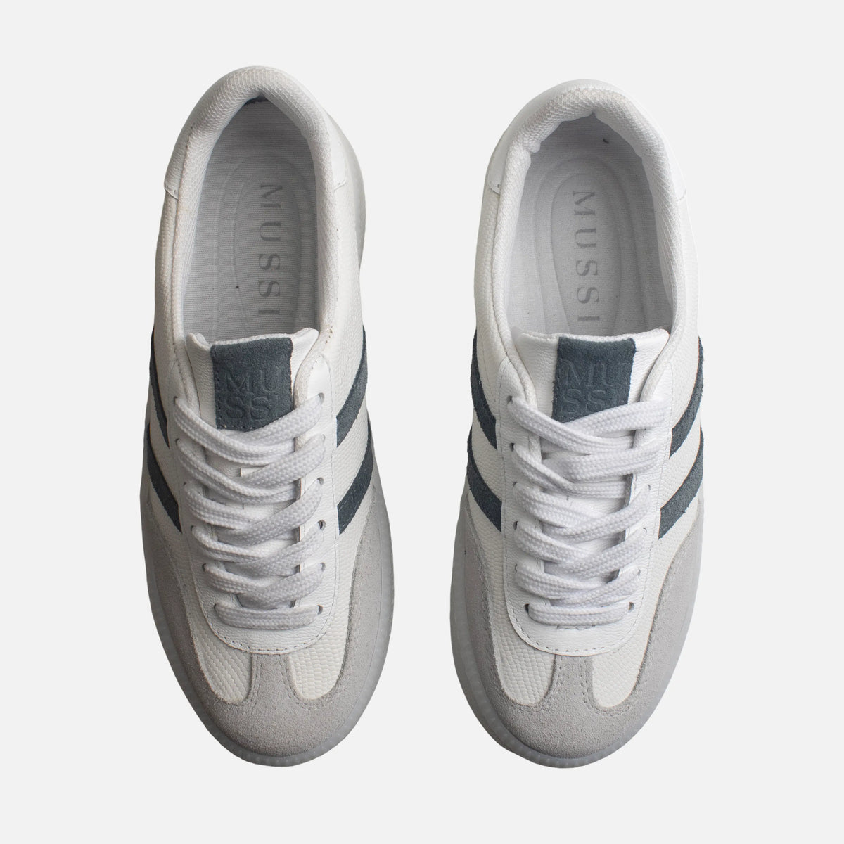 Tenis con plataforma jaral de cuero para mujer - Blanco