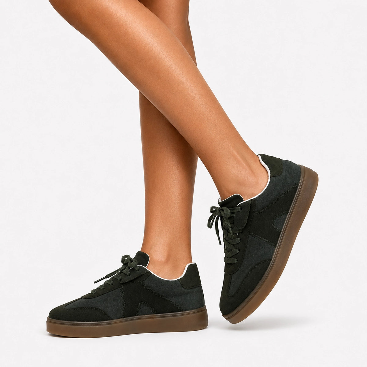 Tenis con plataforma nina de textil para mujer - Verde