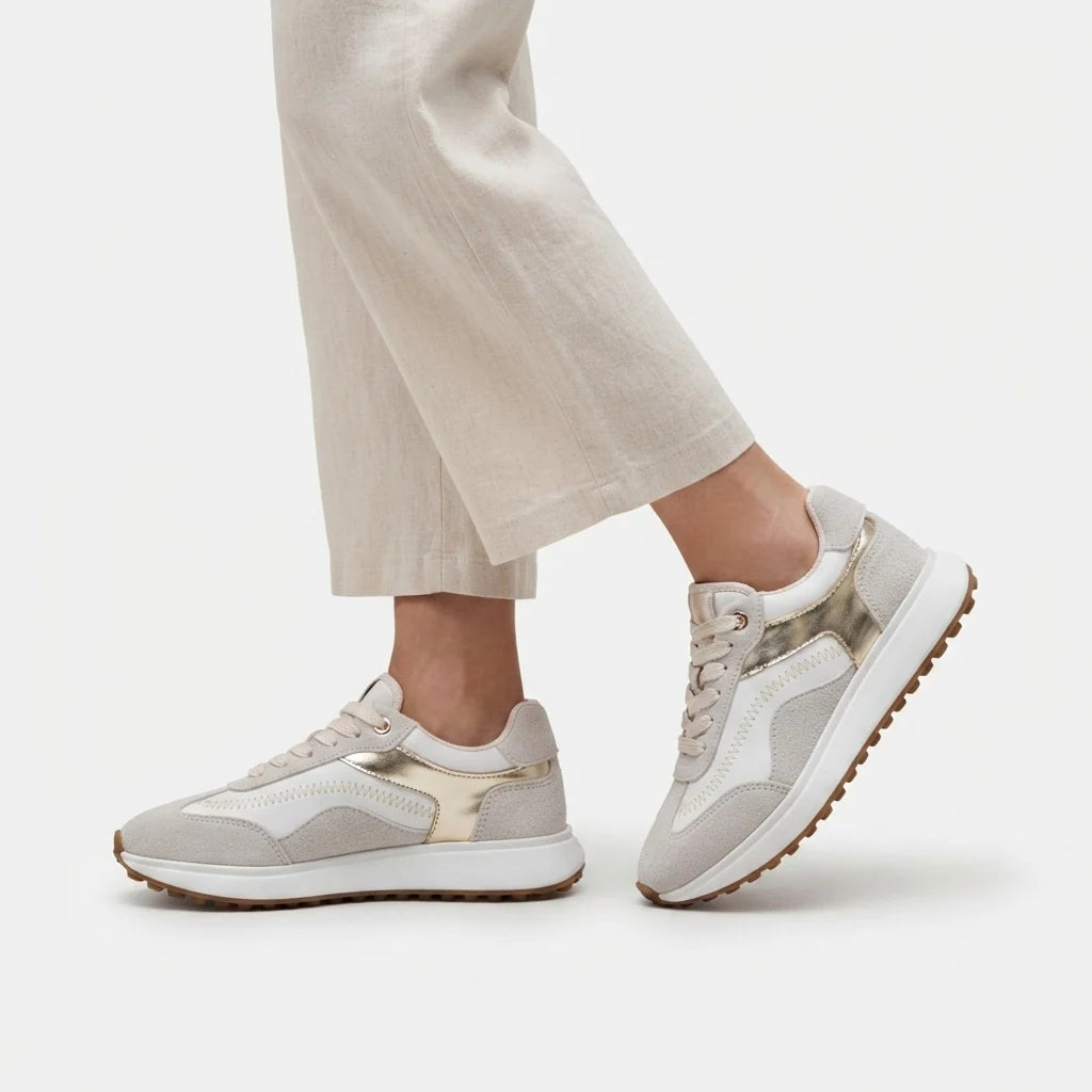 Tenis con plataforma camelia de sintético para mujer - Beige