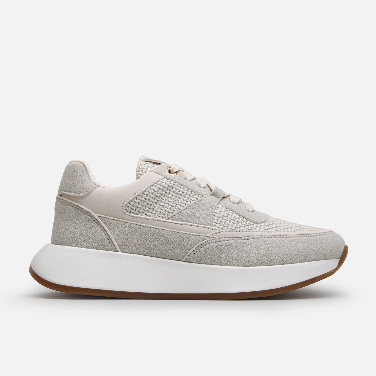 Tenis con plataforma fresia de sintético para mujer - Beige