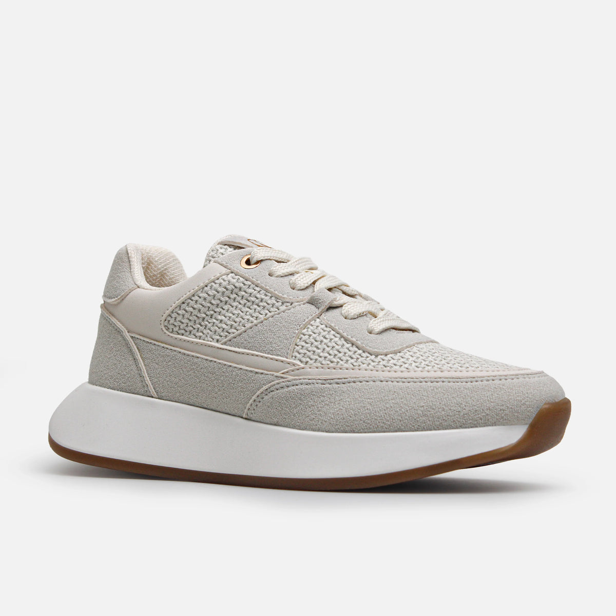 Tenis con plataforma fresia de sintético para mujer - Beige