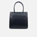 Cartera grere de cuero para mujer - Negro