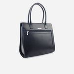 Cartera grere de cuero para mujer - Negro