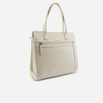 Cartera grere de cuero para mujer - Hueso