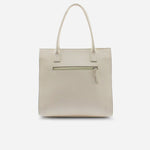 Cartera grere de cuero para mujer - Hueso