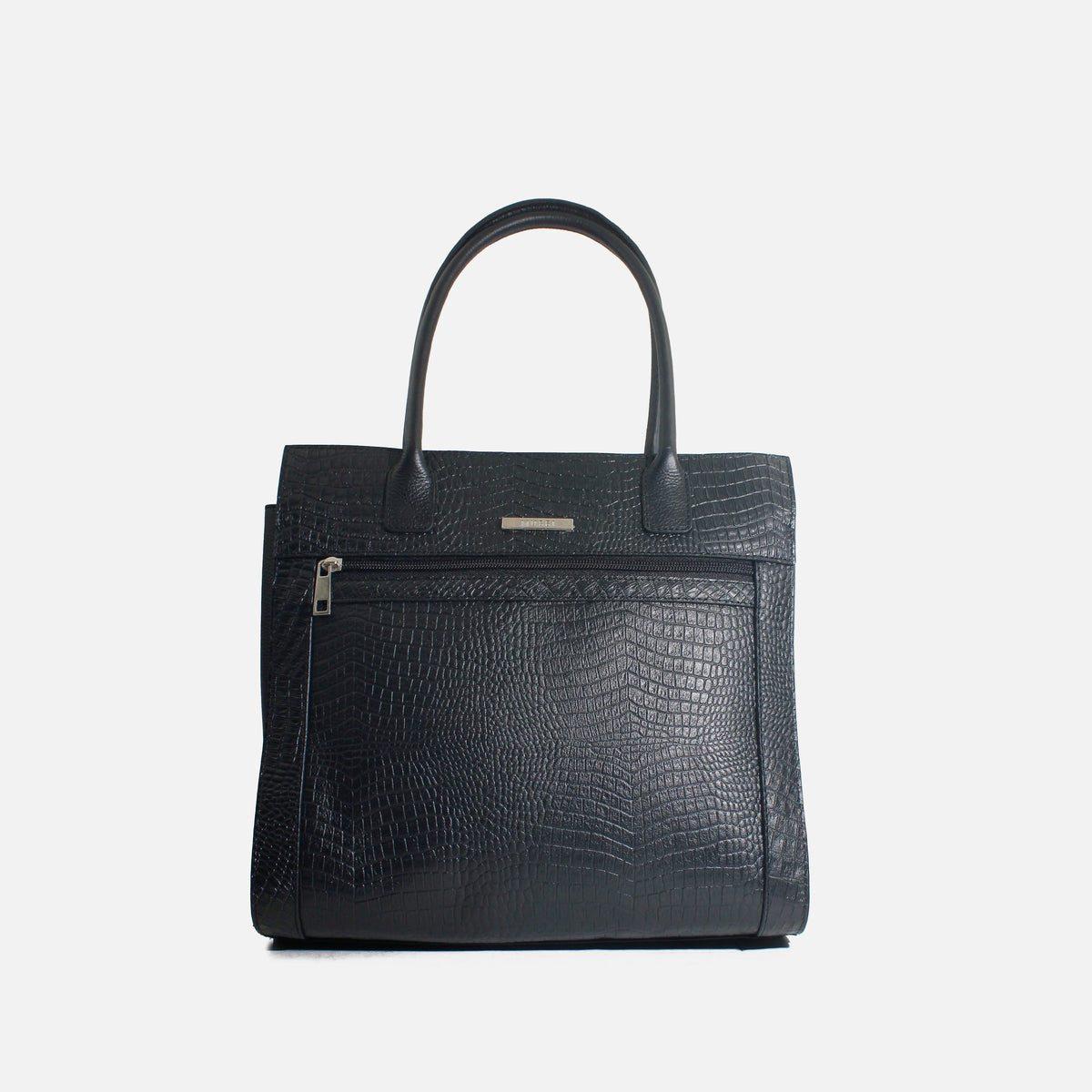 Cartera grere de cuero para mujer - Negro
