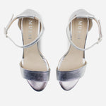 Sandalia tacon kaoru de cuero para mujer - Plata