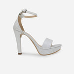 Sandalia tacon plataforma midori de sintético para mujer - Plata