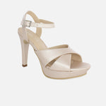 Sandalia tacon plataforma shaqen de cuero para mujer - Cobre