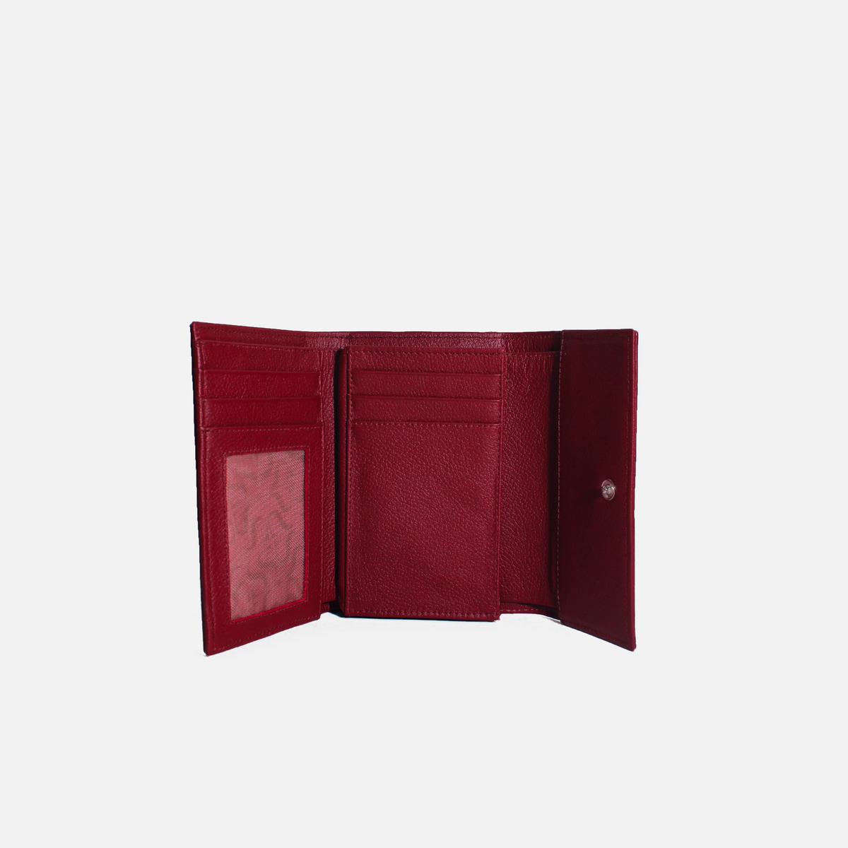 Billetera aqua de cuero para mujer- Vino