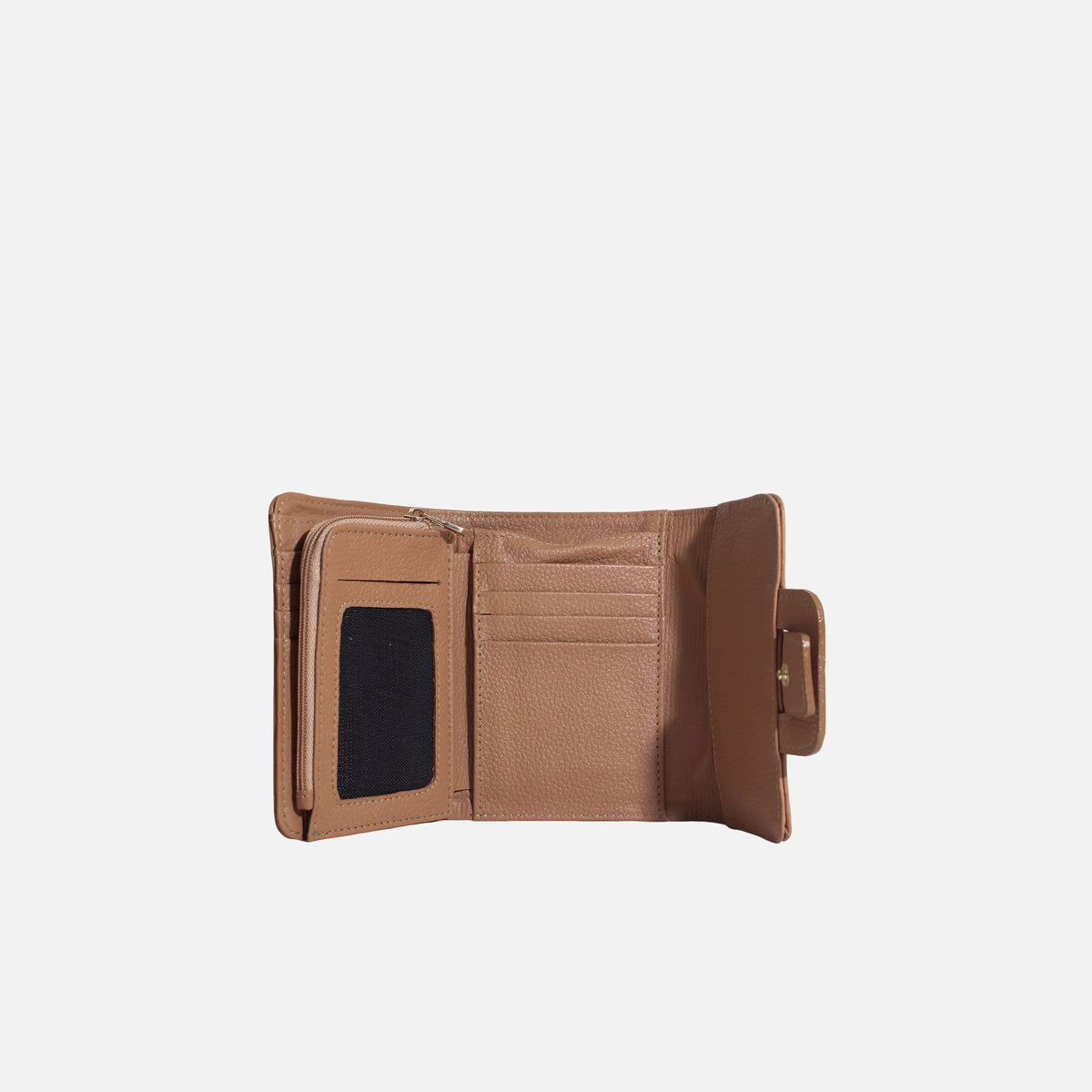 Billetera mine de cuero para mujer - Miel