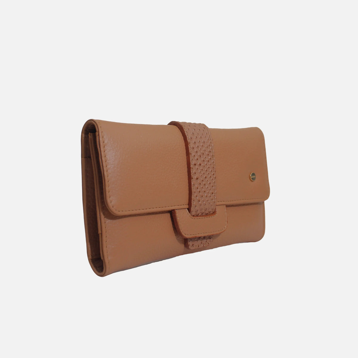 Billetera jasmine de cuero para mujer - Miel