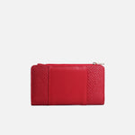Billetera sirah de cuero para mujer - Rojo