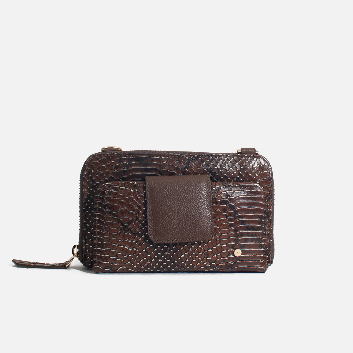 Billetera liona de cuero para mujer - Café