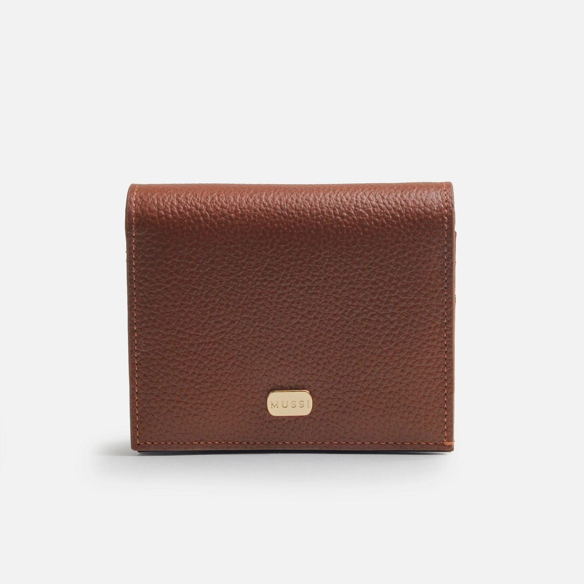 Billetera saira de cuero para mujer - Miel