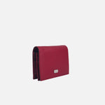 Billetera saira de cuero para mujer - Rojo