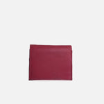 Billetera saira de cuero para mujer - Rojo