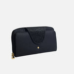 Billetera matilde de cuero para mujer - Negro