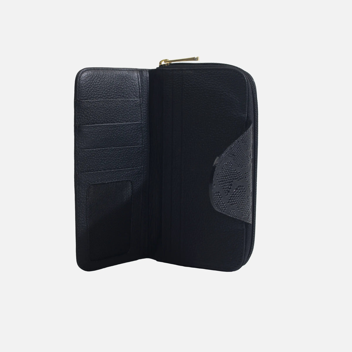 Billetera matilde de cuero para mujer - Negro