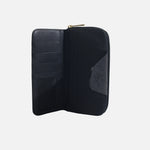 Billetera matilde de cuero para mujer - Negro