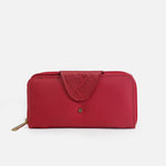Billetera matilde de cuero para mujer - Rojo