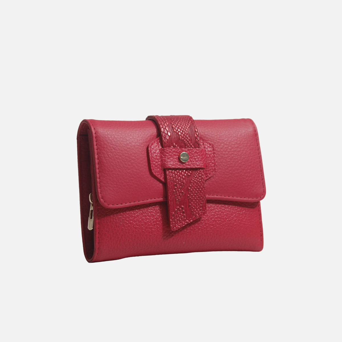 Billetera jara de cuero para mujer - Rojo