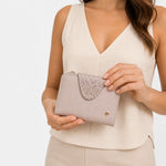 Billetera kamil de cuero para mujer - Taupe