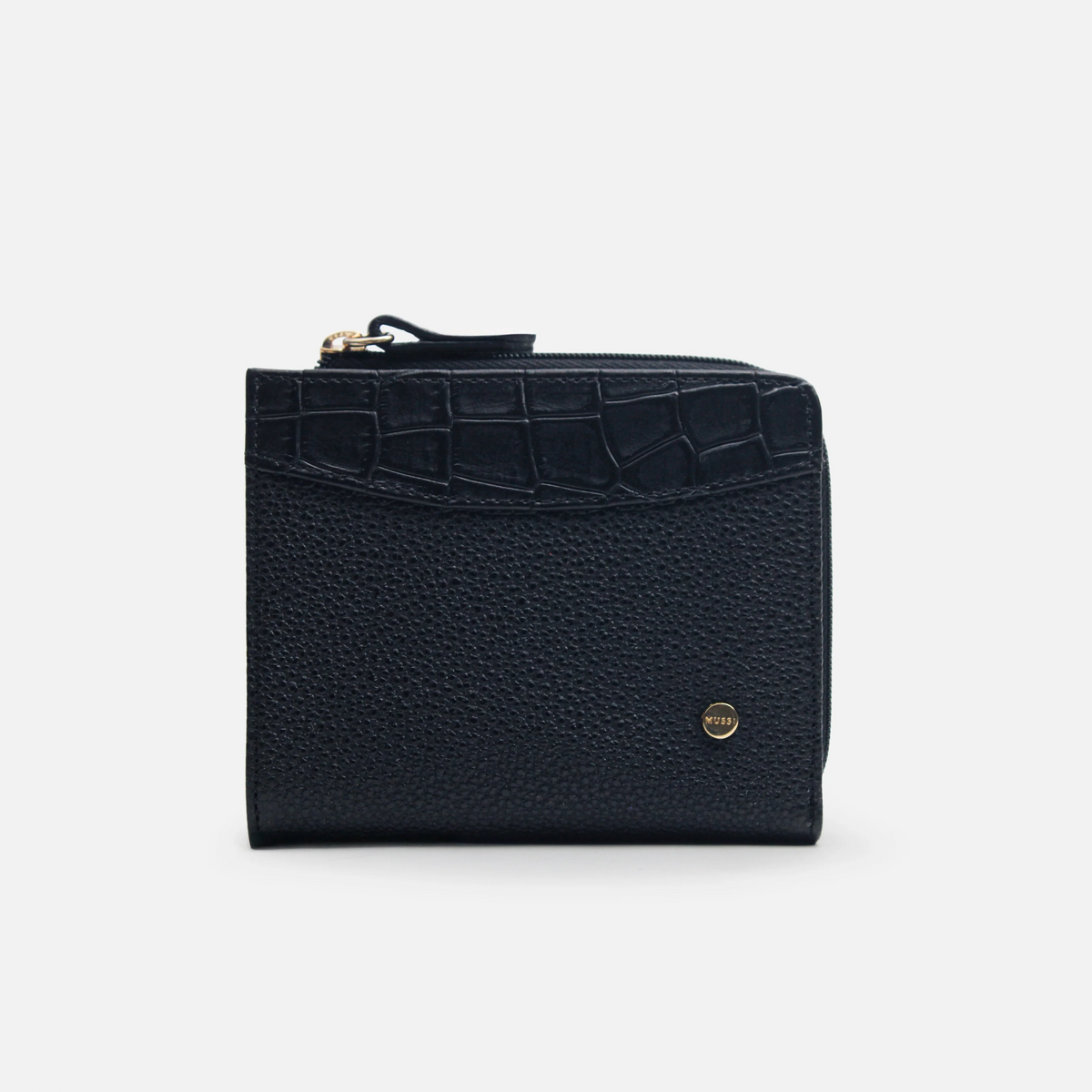Billetera amapola de cuero para mujer - Negro