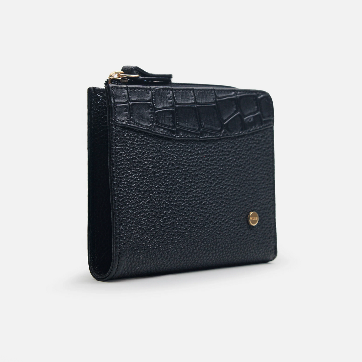Billetera amapola de cuero para mujer - Negro