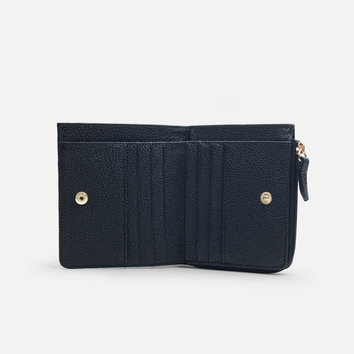 Billetera amapola de cuero para mujer - Negro