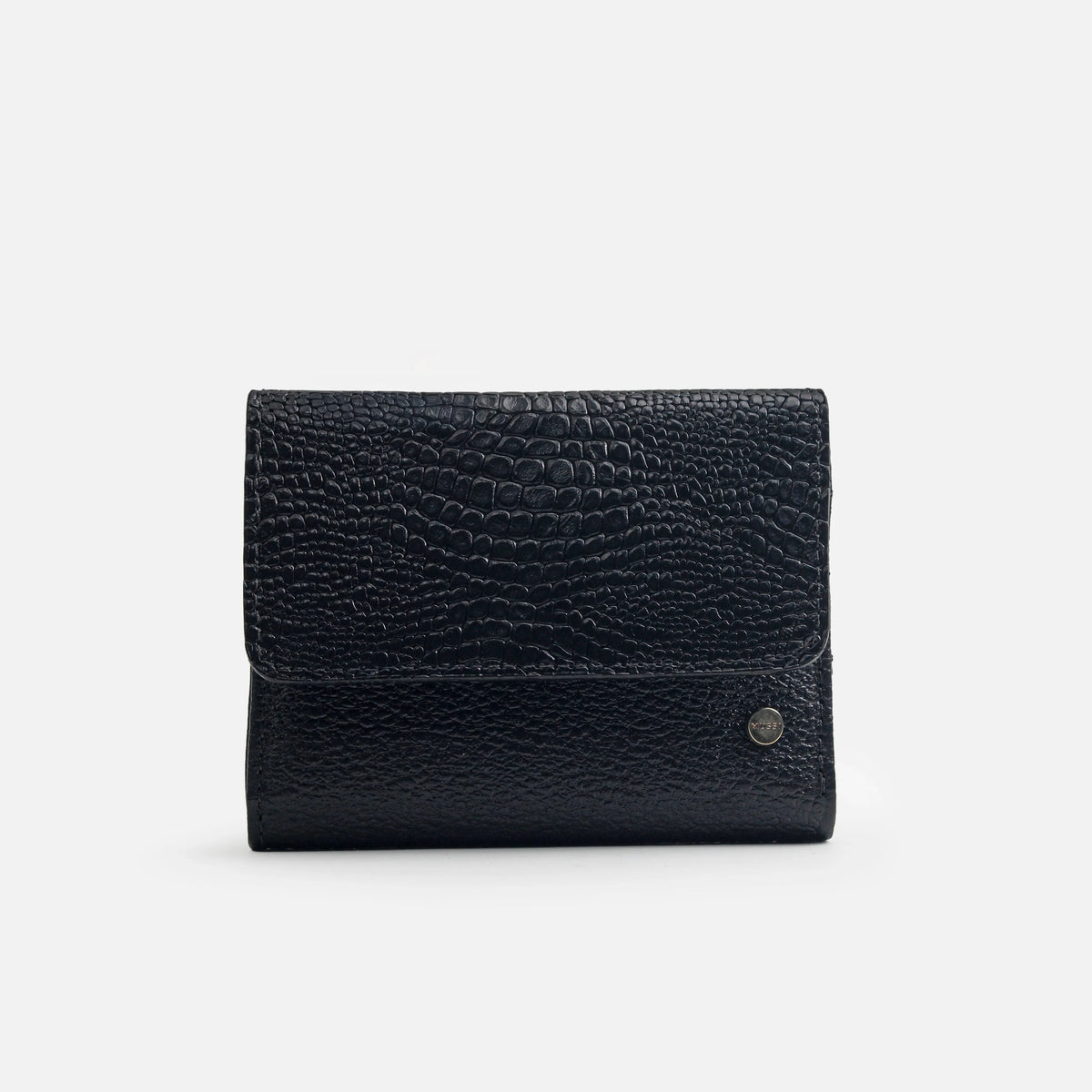 Billetera lavanda de cuero para mujer - Negro